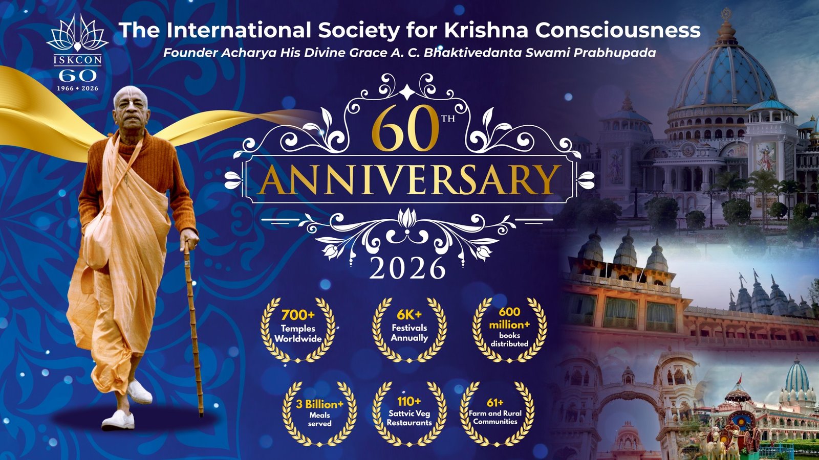 The International Society for Krishna Consciousness 60th Anniversary, 1966 to 2026