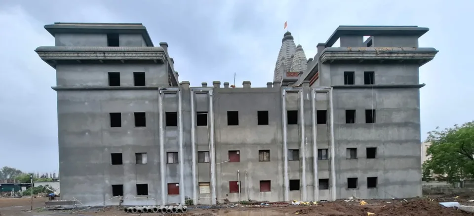 Temple Construction Progress Front View